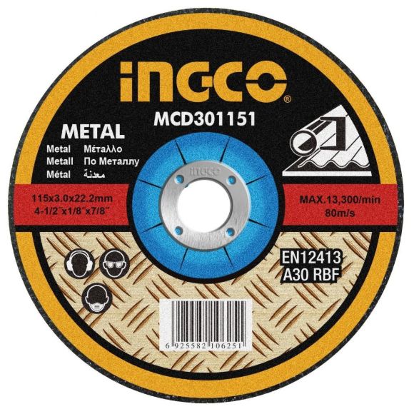 Imagen de DISCO DESBASTE 4 1/2" 115M X 6MM INGCO - Ynter Industrial