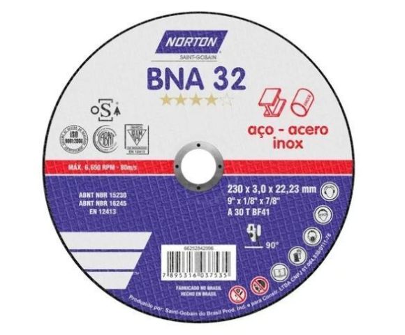 Imagen de Disco corte metal chato 300x2.8x25mm BNA 32 NORTON - Ynter Industrial