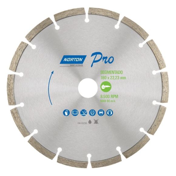 Imagen de Disco diamantado Norton Pro 180mm segmentado - Ynter Industrial