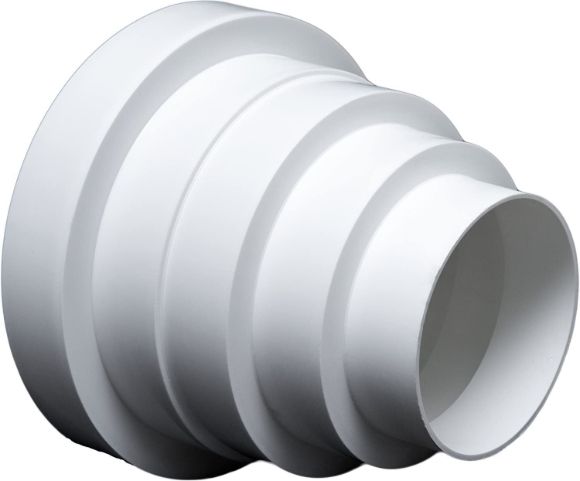 Imagen de Cono reductor PVC blanco p/corrugado de extractor 100/110/125mm-Ynter