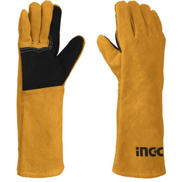 Imagen de Guantes cuero largo soldador 16" Ingco  - Ynter Industria
