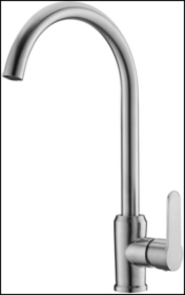 Imagen de Canilla Monocomando Cocina Pico Cisne Ac. Inox 40mm -Ynter