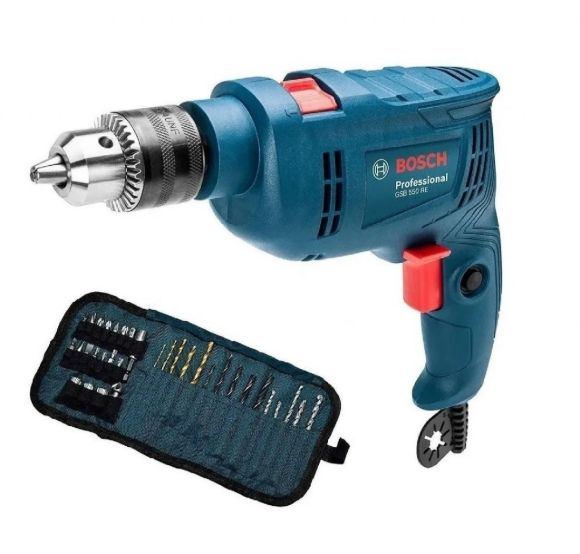 Imagen de Taladro con percutor Bosch GSB 550 RE + mechas regalo -Ynter