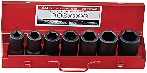 Imagen de Jgo Dados Largos Impacto 1" 7pzas Pulg C/maletín - Ynter Industrial