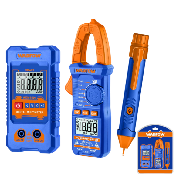 Imagen de Kit Tester + Pinza Amperimetrica + Detector de Voltaje  Wadfow - Ynter Industrial