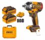 Imagen de Llave De Impacto 1/2" C/2Bat 4Ah Ingco 20V Brushless - Ynter