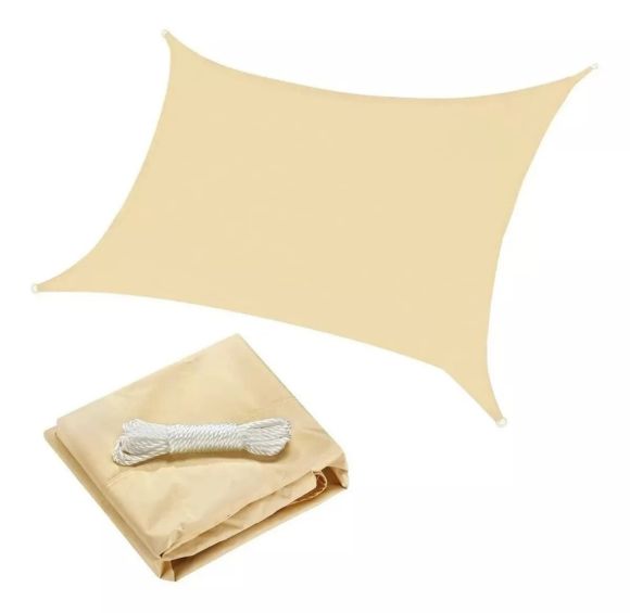 Imagen de Toldo vela rectangular beige con filtro UV 3 x 4 mts - Ynter