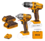 Imagen de Set Llave Impacto Y Atornillador 20V Bat P20S Ingco - Ynter Industrial