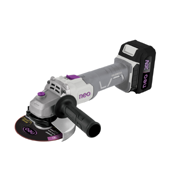 Imagen de Amoladora 4 1/2" C/Bat 5Ah Neo 20V Brushless  - Ynter