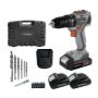 Imagen de Taladro C/Percutor C/2Bat 2Ah 20V Gladiator Brushless -Ynter