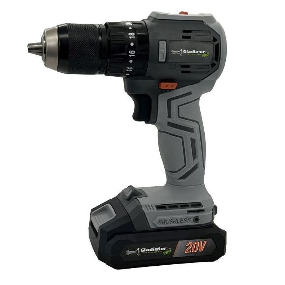 Imagen de Taladro C/Percutor C/Bat 2Ah 20V Gladiator Brushless -Ynter