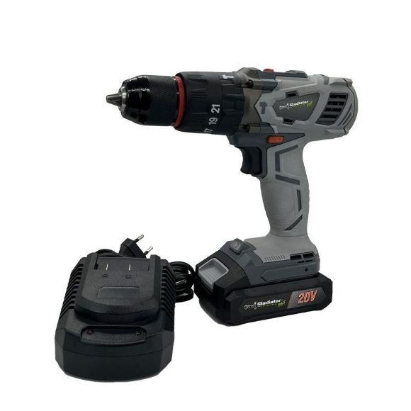 Imagen de Taladro C/Percutor C/Bat 2Ah 20V Gladiator - Ynter