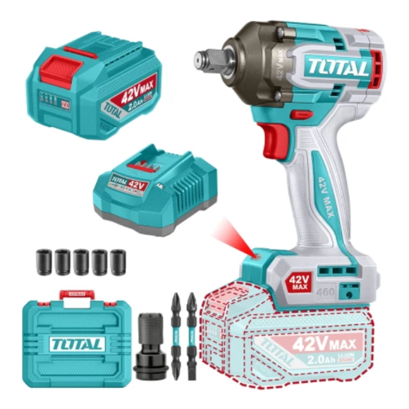 Imagen de Llave de Impacto C/Bat 2Ah 42V S/Carbones Total- Ynter