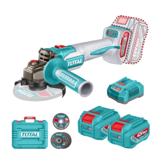 Imagen de Amoladora 4 1/2" C/2 Bat 2Ah 42V Total - Ynter