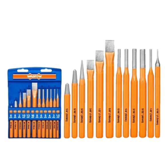 Imagen de Set 12 Pcs Cincel y Punzon Wadfow - Ynter Industrial