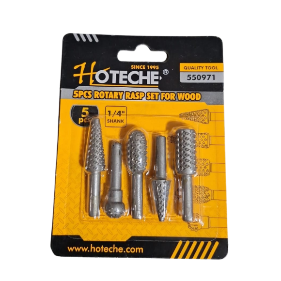 Imagen de Jgo Escofinas Rotativas P/ Madera 5 Pzas 1/4 Hoteche - Ynter