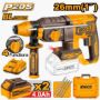 Imagen de ROTOMARTILLO BRUSHLESS 20V P20S C/2BAT Y CARG INGCO - Ynter
