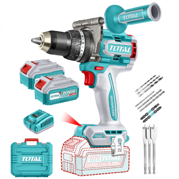 Imagen de Taladro Percutor Atornillador Total 20v C/2 Bat 5Ah - Ynter