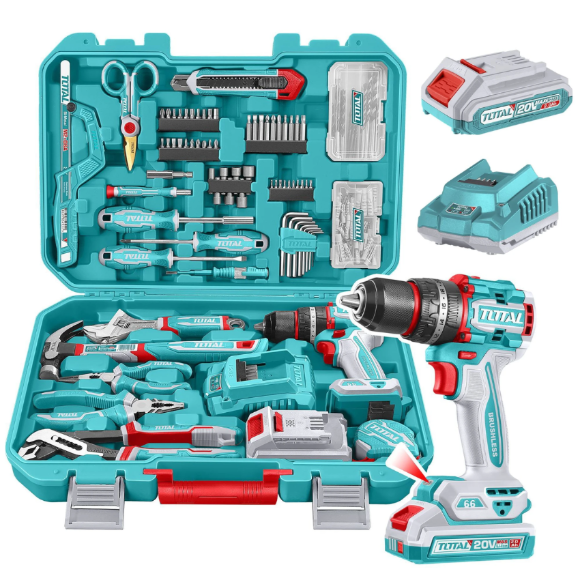 Imagen de Set Taladro Percutor 20v 66Nm + 166 Pzas Total - Ynter