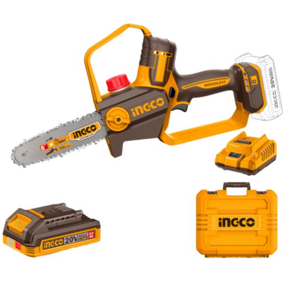 Imagen de Motosierra 20 V 8" C/2 Bat 2Ah C/1 Carg Ingco - Ynter Industrial