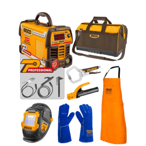 Imagen de Soldadora Inverter MMA 200 A + Careta + Delantal + Accesorios Ingco - Ynter