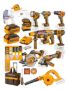 Imagen de Kit Industrial 9 Pzas C/2 Bat 4Ah Cargador y Accesorios Ingco