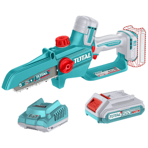 Imagen de Motosierra C/ Bateria 2 Ah 5" Brushless Total - Ynter Industrial