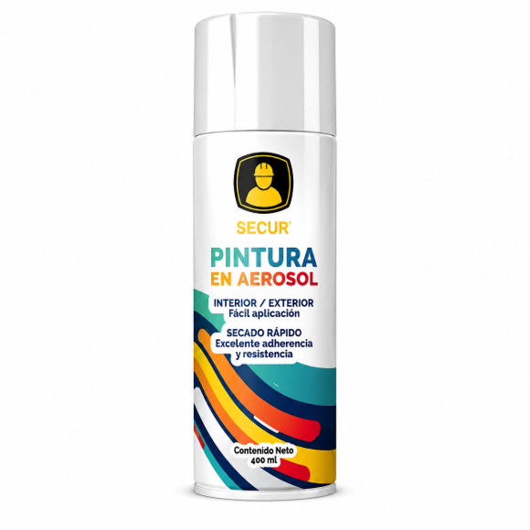 Imagen de Pintura En Aerosol Blanco Mate 400 ml Secur - Ynter Industrial