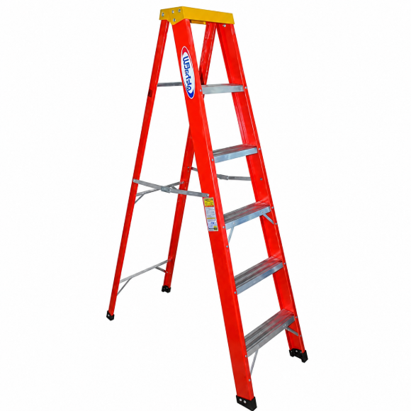 Imagen de Escalera Tijera Fibra 6 Esc. 120KG Roja WB0006 - Ynter Industrial
