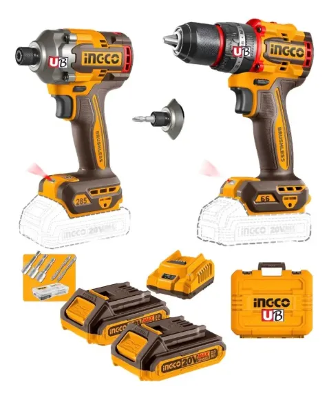 Imagen de Kit atornillador de impacto 20V + atornillador 20V Ingco P20S -Ynter Industrial